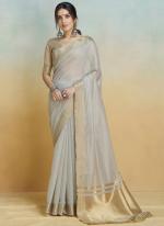 Khadi Silk Grey Festival Wear Weaving Saree